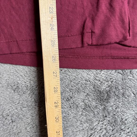 Skims Women's Soft Lounge Long Sleeve Button Up Sleep Top Burgundy M Modal Blend - Picture 5 of 5